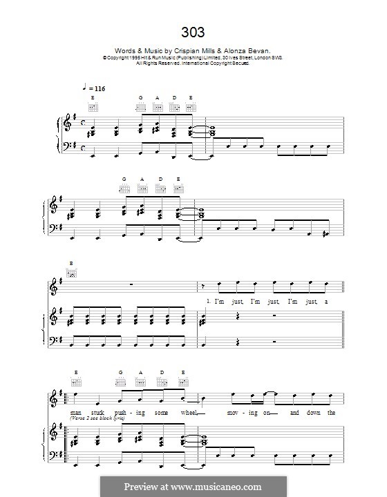 303 (Kula Shaker): Для голоса и фортепиано (или гитары) by Alonza Bevan, Crispian Mills