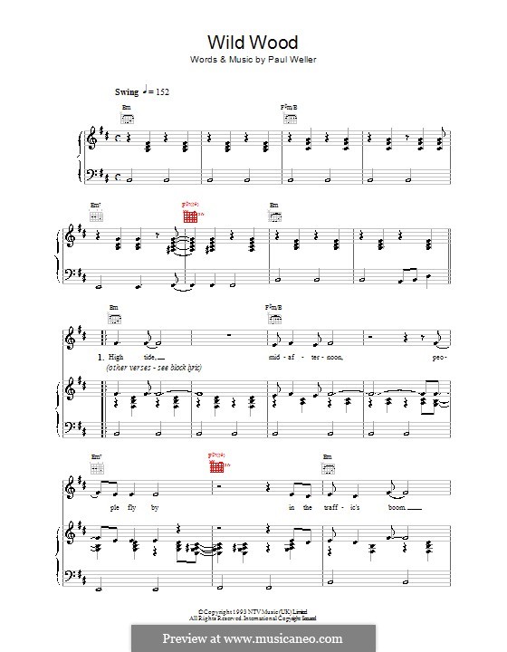 Wild Wood: Для голоса и фортепиано (или гитары) by Paul Weller