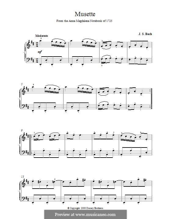 No.22 Мюзетт ре мажор, BWV Anh.126: Для фортепиано by Иоганн Себастьян Бах