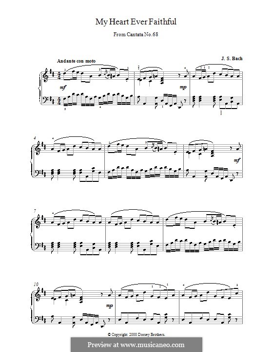 Так возлюбил Бог мир, BWV 68: Фрагмент, для фортепиано by Иоганн Себастьян Бах