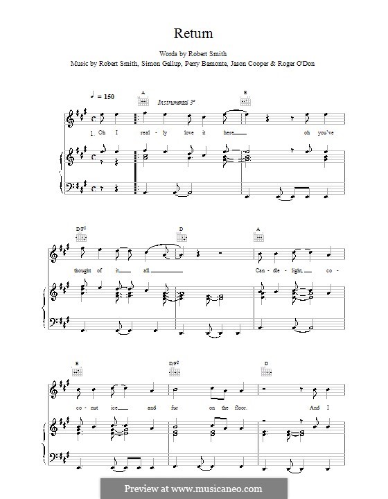 Return (The Cure): Для голоса и фортепиано (или гитары) by Robert Gary Smith