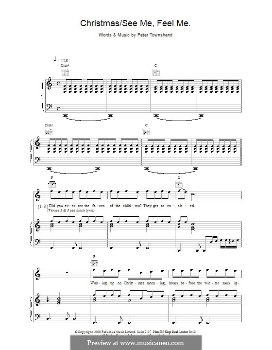 Christmas / See Me Feel Me (The Who): Для голоса и фортепиано (или гитары) by Peter Townshend