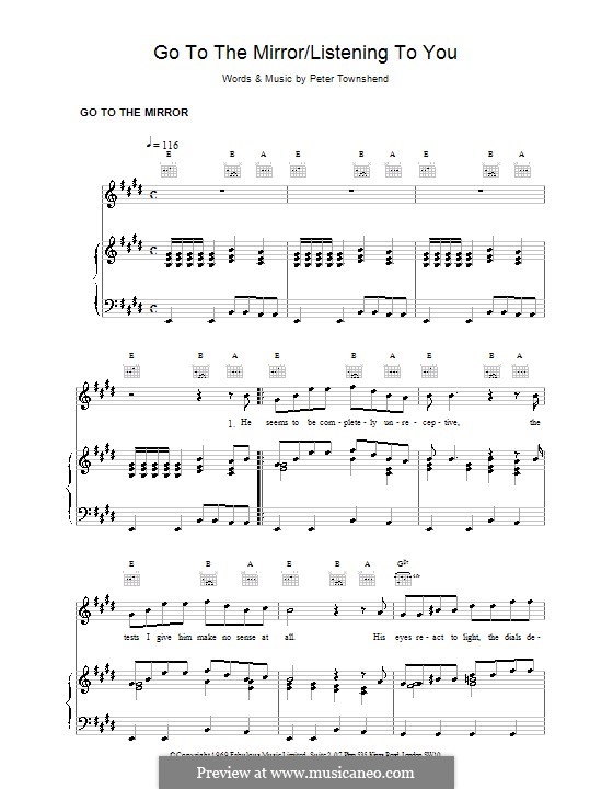 Go to the Mirror (The Who): Для голоса и фортепиано (или гитары) by Peter Townshend