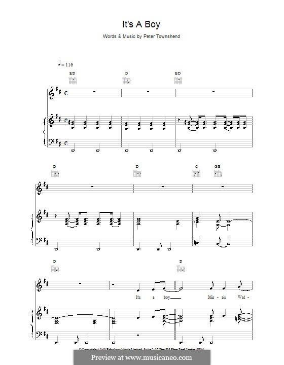 It's a Boy (The Who): Для голоса и фортепиано (или гитары) by Peter Townshend