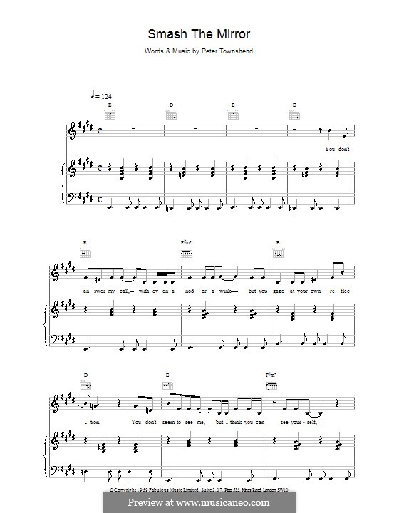 Smash the Mirror (The Who): Для голоса и фортепиано (или гитары) by Peter Townshend
