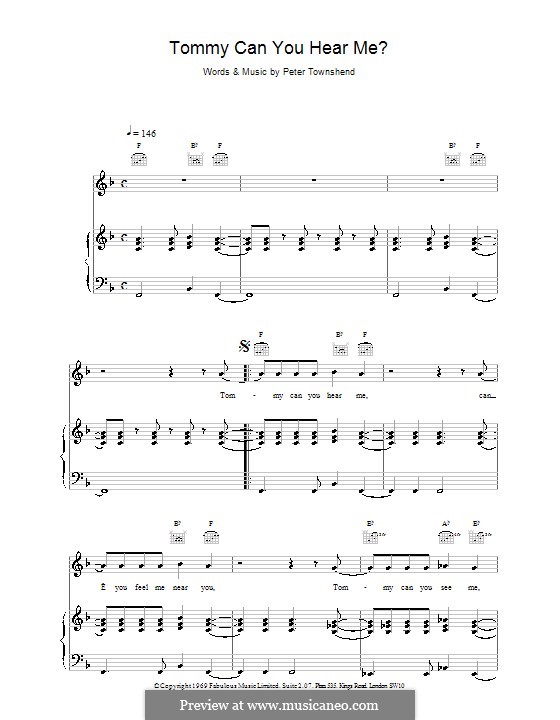 Tommy Can You Hear Me (The Who): Для голоса и фортепиано (или гитары) by Peter Townshend