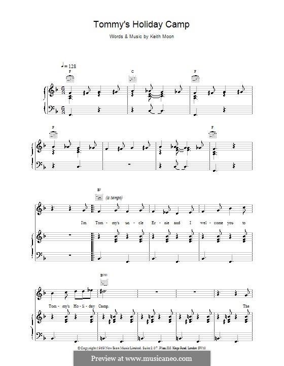 Tommy's Holiday Camp (The Who): Для голоса и фортепиано (или гитары) by Keith Moon