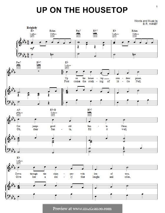 Up on the House Top: Для голоса и фортепиано (или гитары) by Benjamin Russel Hanby