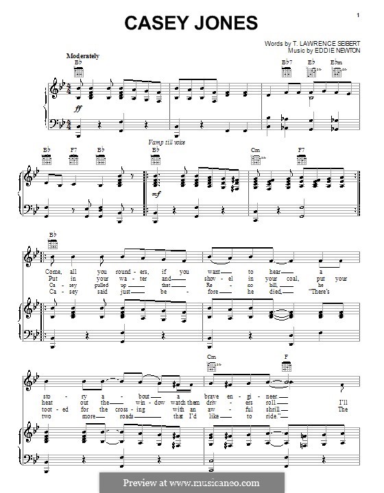 Casey Jones: Для голоса и фортепиано (или гитары) by Eddie Newton