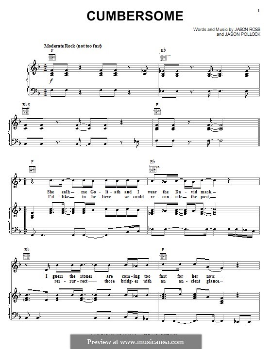 Cumbersome (Seven Mary Three): Для голоса и фортепиано (или гитары) by Jason Pollock, Jason Ross