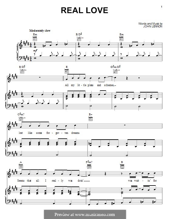 Real Love (The Beatles): Для голоса и фортепиано (или гитары) by John Lennon