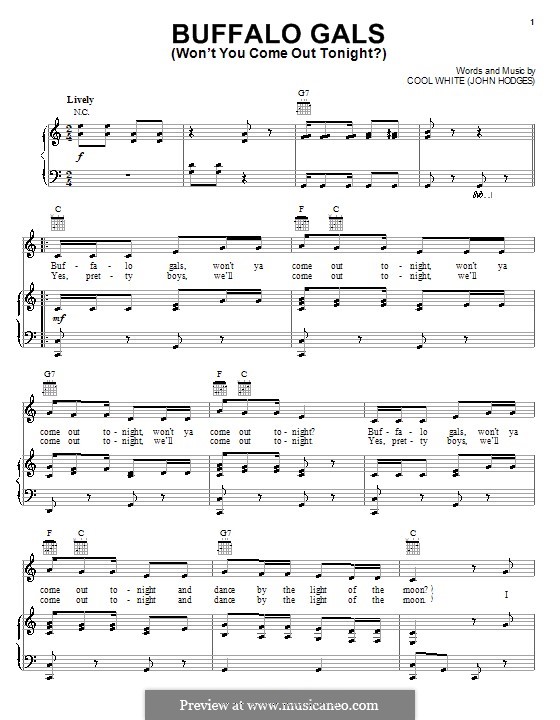 Buffalo Gals: Для голоса и фортепиано (или гитары) by John Hodges