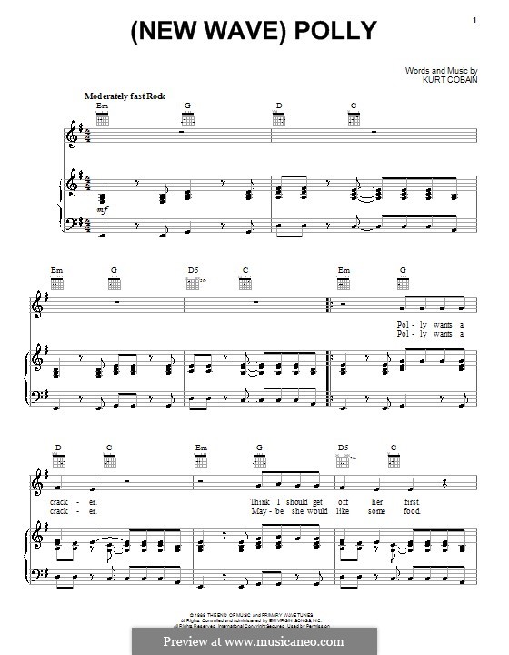 (New Wave) Polly (Nirvana): Для голоса и фортепиано (или гитары) by Kurt Cobain