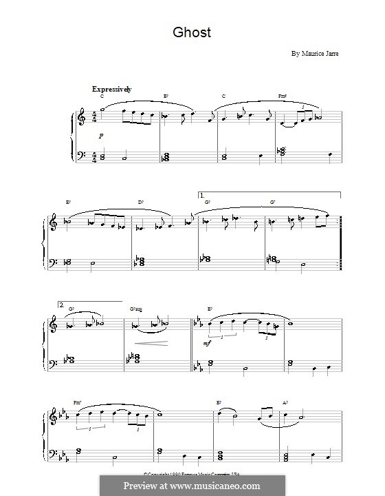 Ghost (Theme): Для фортепиано (легкий уровень) by Maurice Jarre