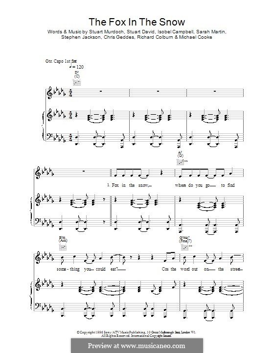 Fox in the Snow: Для голоса и фортепиано (или гитары) by Belle And Sebastian