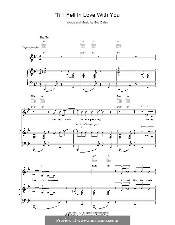 'Til I Fell in Love with You: Для голоса и фортепиано (или гитары) by Bob Dylan
