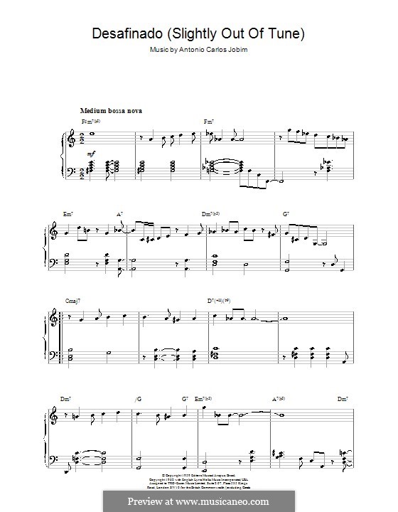 Desafinado (Slightly Out of Tune): Для фортепиано by Antonio Carlos Jobim
