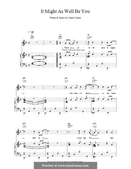 It Might as Well Be You (Del Amitri): Для голоса и фортепиано (или гитары) by Justin Currie