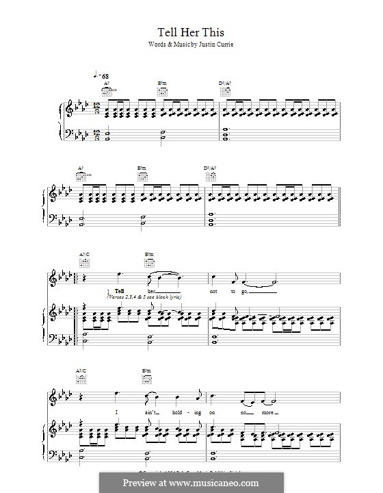 Tell Her This (Del Amitri): Для голоса и фортепиано (или гитары) by Justin Currie