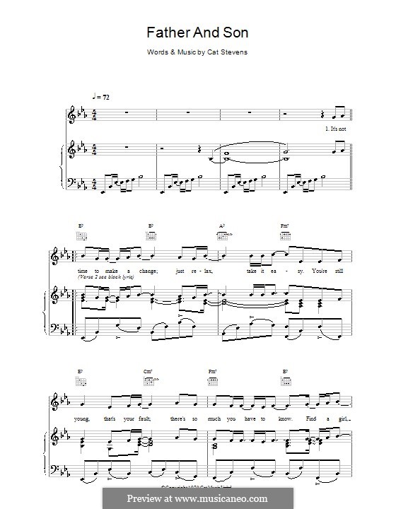 Father and Son (Boyzone): Для голоса и фортепиано (или гитары) by Cat Stevens