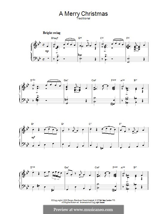 folklore: A Merry Christmas (jazzy arrangement) ноты на MusicaNeo