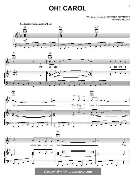 Oh! Carol: Для голоса и фортепиано (или гитары) by Howard Greenfield