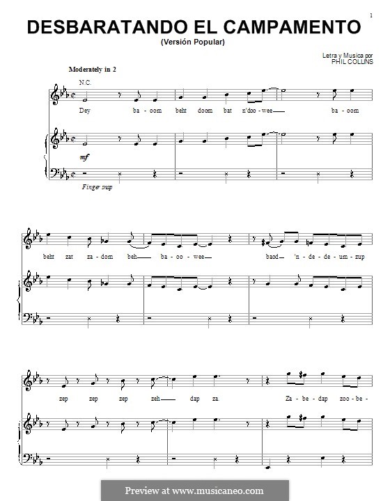 Trashin' the Camp (from Walt Disney's Tarzan): Для голоса и фортепиано или гитары (pop version) by Phil Collins