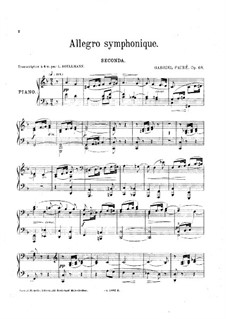Симфоническое аллегро, Op.68: Для фортепиано в 4 руки by Габриэль Форе
