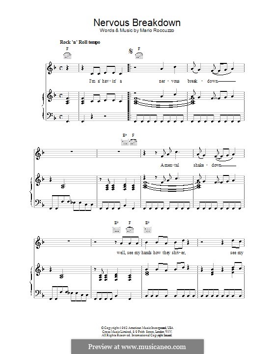 Nervous Breakdown (Eddie Cochran): Для голоса и фортепиано (или гитары) by Mario Roccuzzo