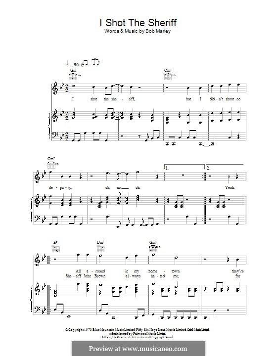 I Shot the Sheriff: Для голоса и фортепиано (или гитары) by Bob Marley