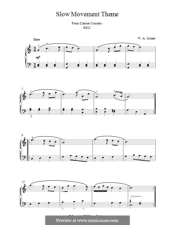 Movement 2: For piano (theme) by Вольфганг Амадей Моцарт