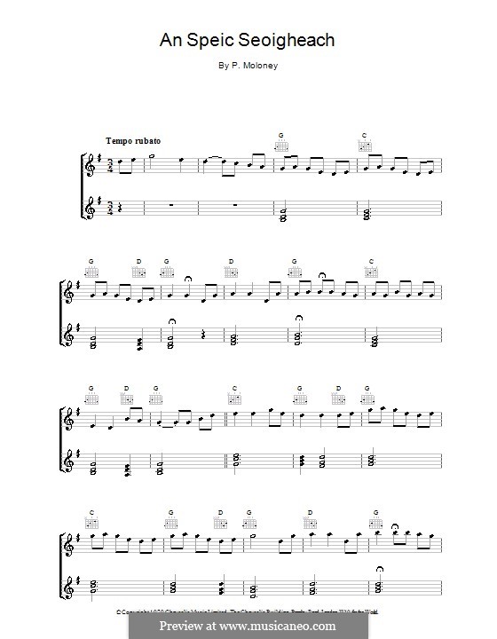 An Speic Seoigheach (The Chieftains): Для голоса и фортепиано (или гитары) by Paddy Moloney