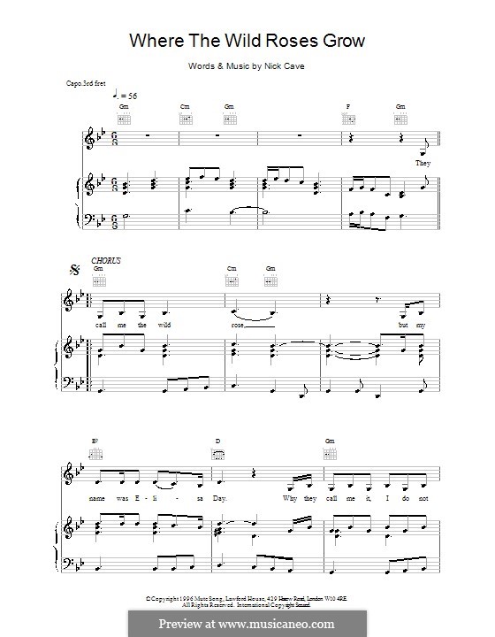 Where the Wild Roses Grow: Для голоса и фортепиано (или гитары) by Nick Cave