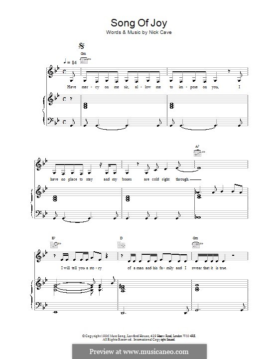 Song of Joy: Для голоса и фортепиано (или гитары) by Nick Cave
