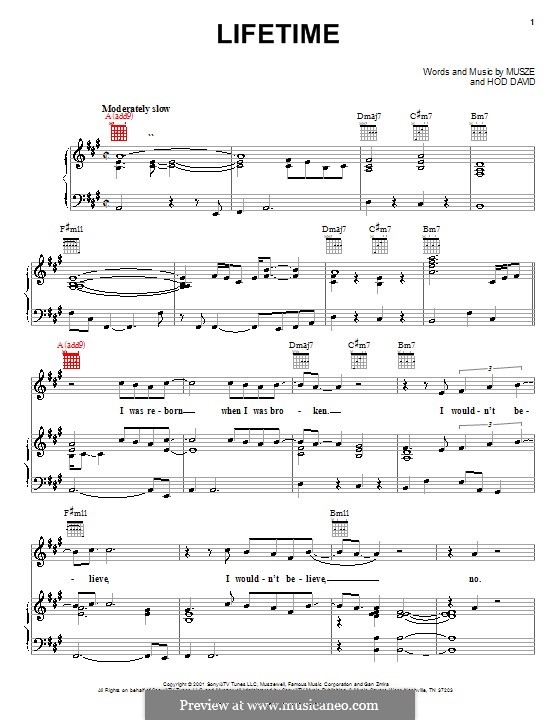 Lifetime (Maxwell): Для голоса и фортепиано (или гитары) by Hod David