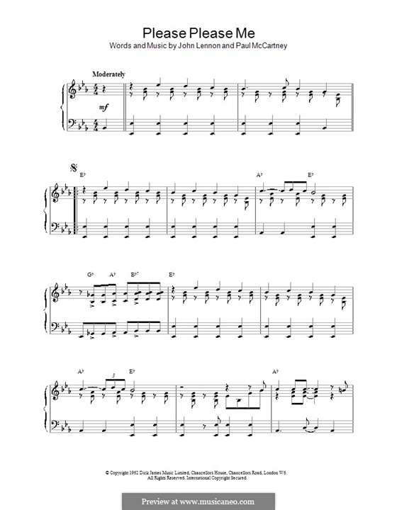 Please Please Me (The Beatles): Для фортепиано (легкий уровень) by John Lennon, Paul McCartney