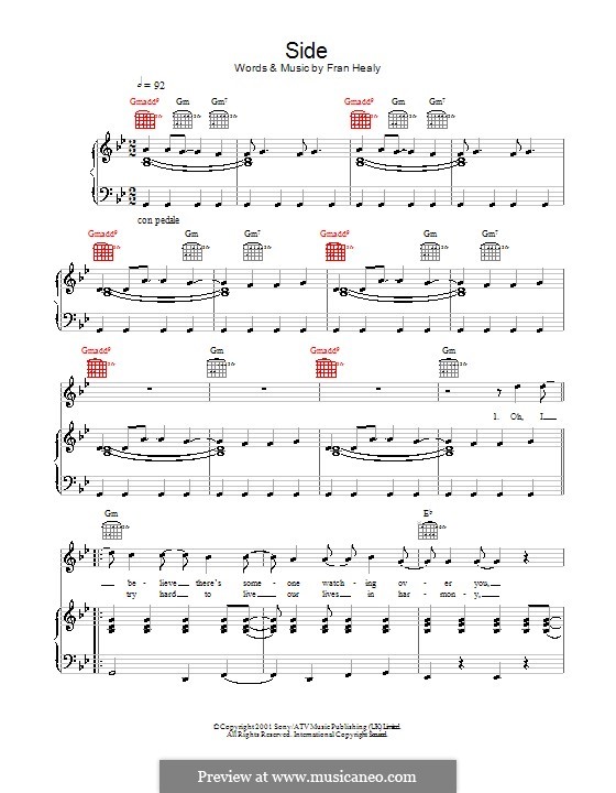 Side (Travis): Для голоса и фортепиано (или гитары) by Fran Healy