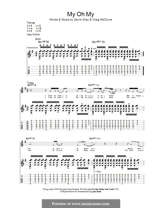 My Oh My: Для гитары с табулатурой by Craig McClune