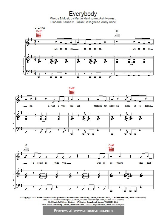 Everybody (Hear'Say): Для голоса и фортепиано (или гитары) by Ashley Howes, Martin Harrington, Richard Stannard