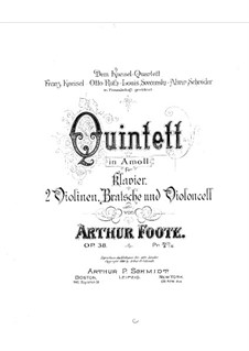 Фортепианный квинтет ля минор, Op.38: Партитура, Партии by Артур Фут