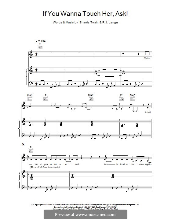 If You Wanna Touch Her, Ask!: Для голоса и фортепиано (или гитары) by Robert John Lange, Shania Twain