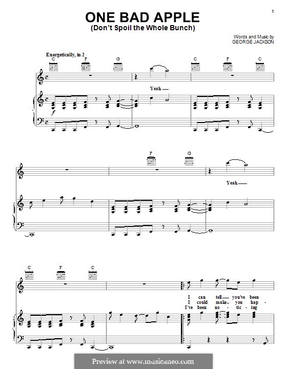 One Bad Apple (Don't Spoil the Whole Bunch): Для голоса и фортепиано или гитары (The Jackson 5) by George E. Jackson