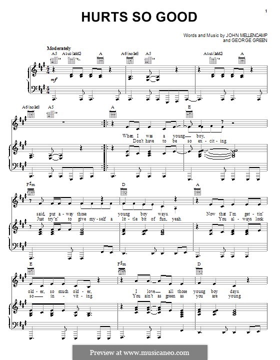 Hurts So Good (John Cougar Mellencamp): Для голоса и фортепиано (или гитары) by George M. Green