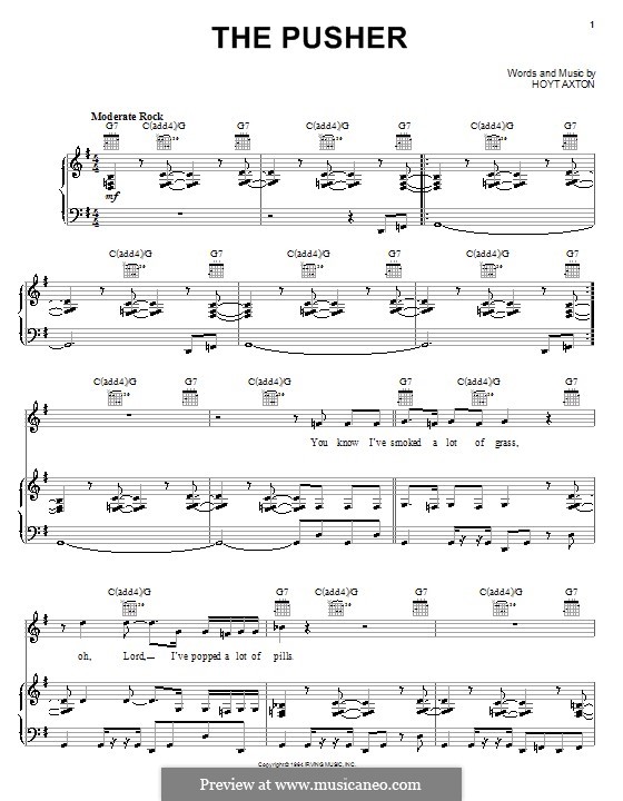 The Pusher (Steppenwolf): Для голоса и фортепиано (или гитары) by Hoyt Axton