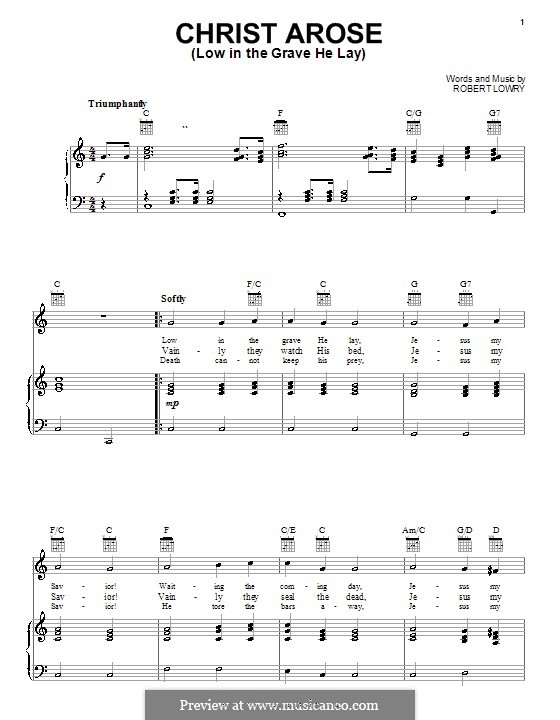 Christ Arose (Low in the Grave He Lay): Для голоса и фортепиано (или гитары) by Роберт Лоури