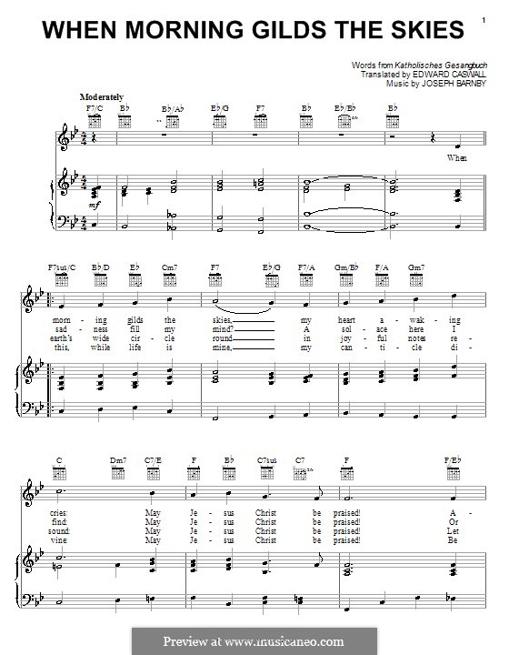 When Morning Gilds the Skies: Для голоса и фортепиано (или гитары) by Джозеф Барнби