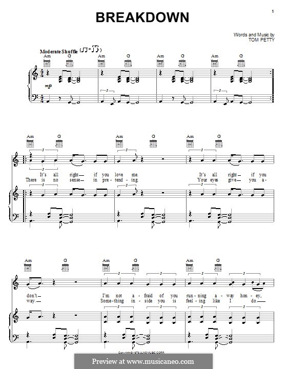 Breakdown: Для голоса и фортепиано (или гитары) by Tom Petty
