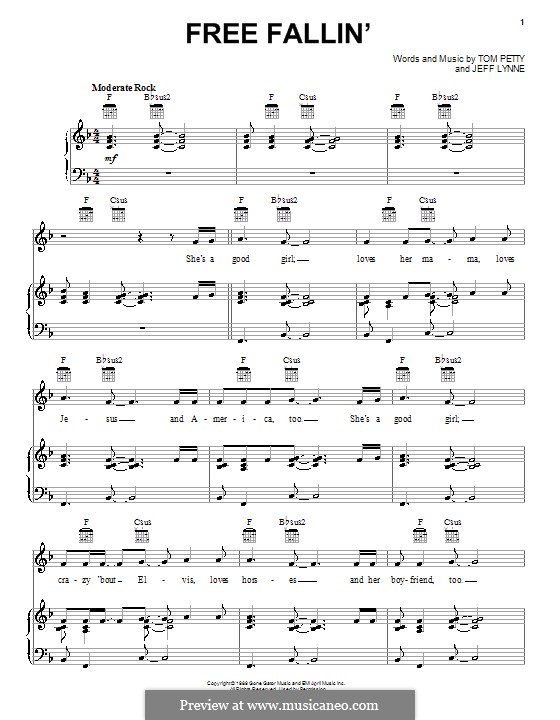 Free Fallin': Для голоса и фортепиано (или гитары) by Jeff Lynne