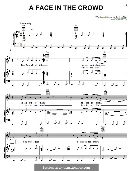 A Face in the Crowd: Для голоса и фортепиано (или гитары) by Jeff Lynne