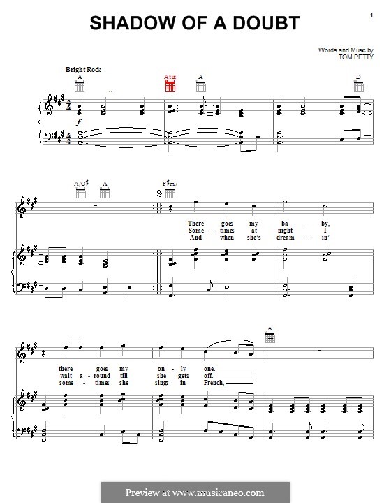 Shadow of a Doubt: Для голоса и фортепиано (или гитары) by Tom Petty
